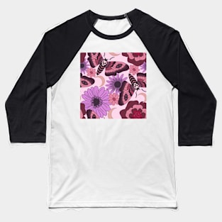 Purple skull moth Baseball T-Shirt